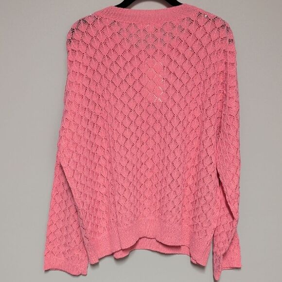 Elegant Pink Crew Neck Sweater - Picture 5 of 7